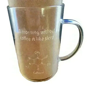 A Morning W/out Coffee is Like Sleep Medical Hippo Coffee Glass Mug 16oz